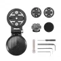 ROCKBROS WT-2 Soporte de ciclocomputador Out-Front con compartimento oculto para AirTag, aluminio, Negro, adaptador Garmin/Wahoo/Bryton