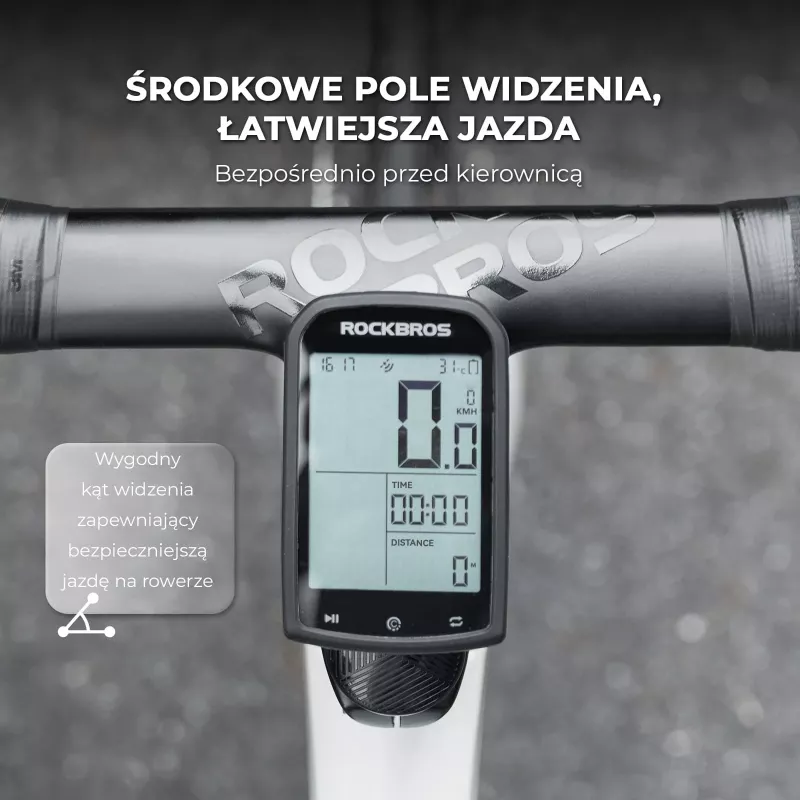 ROCKBROS WT-2 Soporte de ciclocomputador Out-Front con compartimento oculto para AirTag, aluminio, Negro, adaptador Garmin/Wahoo/Bryton