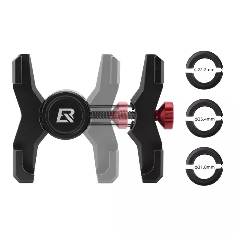 ROCKBROS 25210039002 Soporte de teléfono con abrazadera para tapa de potencia, negro