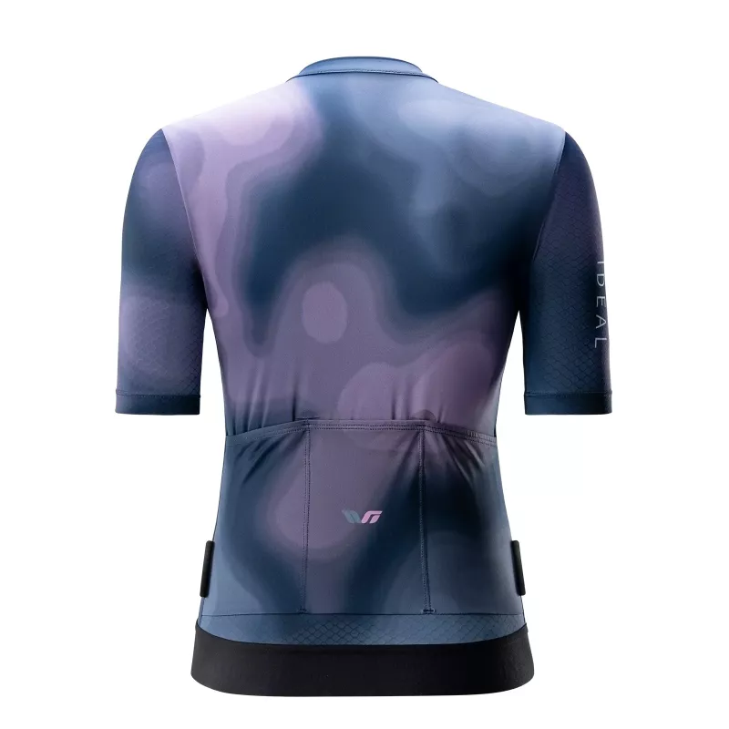 Rockbros Maillot de ciclismo de manga corta TVI para mujer Azul marino Talla L