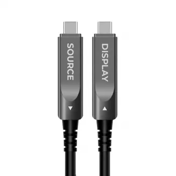 Claroc Cable óptico activo USB-C 12m 4K@60Hz 60W PD 10Gbps Negro