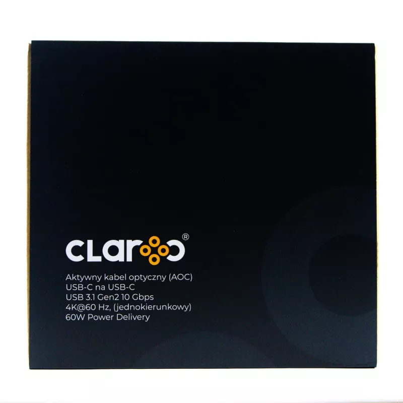 Claroc Cable óptico activo USB-C 12m 4K@60Hz 60W PD 10Gbps Negro