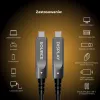 Claroc Cable óptico activo USB-C 12m 4K@60Hz 60W PD 10Gbps Negro