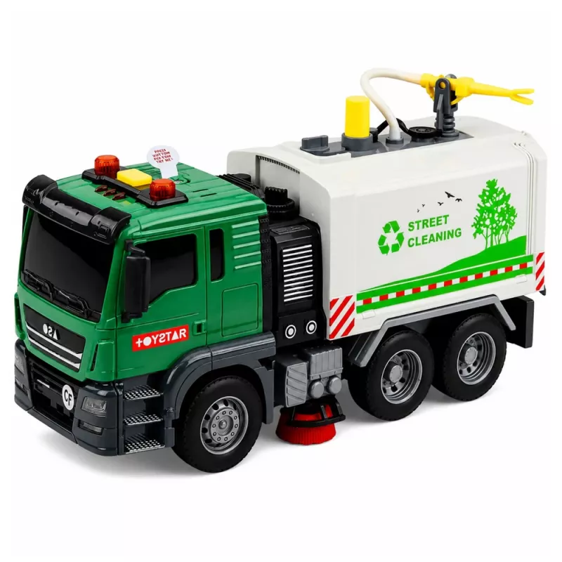 LEAN TOYS Barredora de calle con función de agua, luces y sonidos 1:14