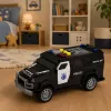 LEAN TOYS Coche de policía vehículo especial Escala 1:32 Negro con luz y sonido