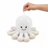 LEAN TOYS Peluche pulpo con tentáculos elásticos, Blanco, 30 cm