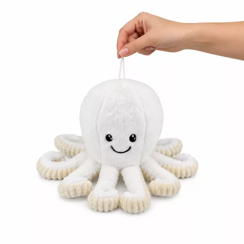 LEAN TOYS Peluche pulpo con tentáculos elásticos, Blanco, 30 cm
