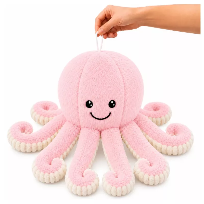 LEAN TOYS Peluche pulpo con tentáculos elásticos Rosa 50 cm