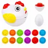 LEAN TOYS Juguete educativo gallina 12 huevos clasificador formas y colores aprender Set