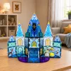 LEAN TOYS Bloques magnéticos Castillo princesa de hielo Azul 47 piezas