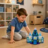 LEAN TOYS Bloques magnéticos Castillo princesa de hielo Azul 47 piezas