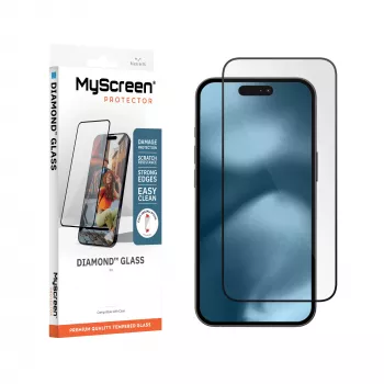 MyScreen Diamond Glass Protector de Pantalla para Apple iPhone 18 Pro - Cristal Templado 9H, Cobertura Total, Compatible con Funda, Montaje sin Burbujas