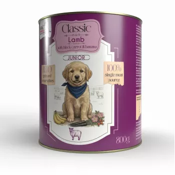 Syta Micha Comida Húmeda para Cachorros Cordero con Zanahorias – Lata 800g