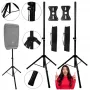 DNA Professional DNA BOX2 Set Bolsa Par de Soporte para Altavoz con Bolsa de Transporte, Caña de 35 mm, Altura 100-180 cm, Carga 30 kg, Negro