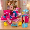LEAN TOYS Avión plegable para muñecas set de viaje accesorios muñeca Rosa 9 piezas
