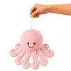 LEAN TOYS Peluche pulpo de peluche con tentáculos extensibles, suave peluche rosa, 30 cm