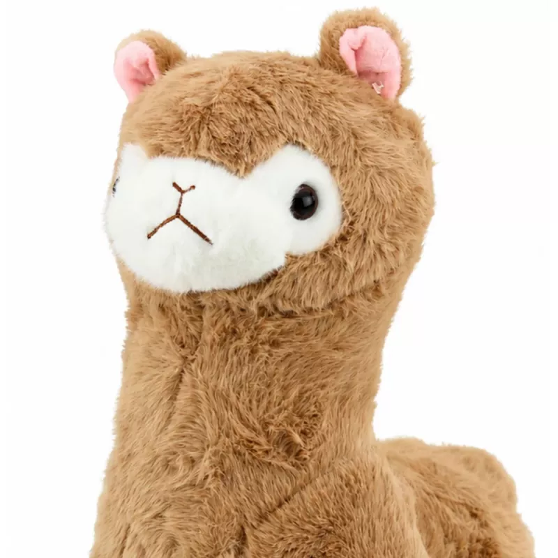 LEAN TOYS Peluche alpaca llama de peluche con pelo suave Beige 38 cm