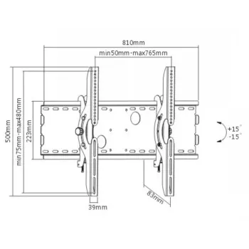 LH-GROUP Soporte de pared 37-70 600X400 inclinable