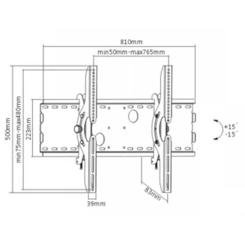 LH-GROUP Soporte de pared 37-70 600X400 inclinable