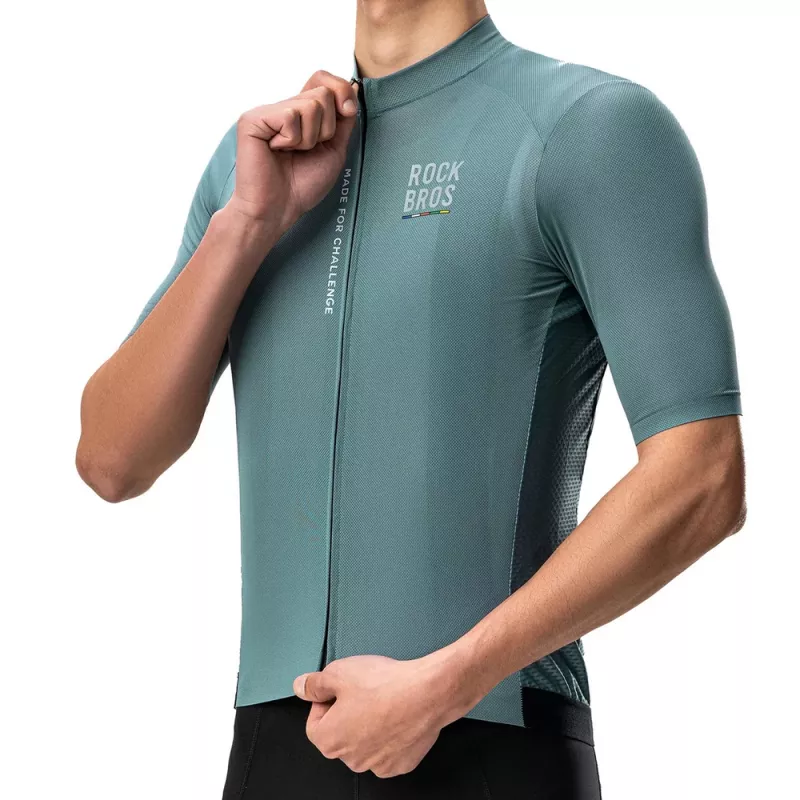 ROCKBROS ROAD TO SKY maillot de ciclismo de manga corta hombre gris-azul talla L