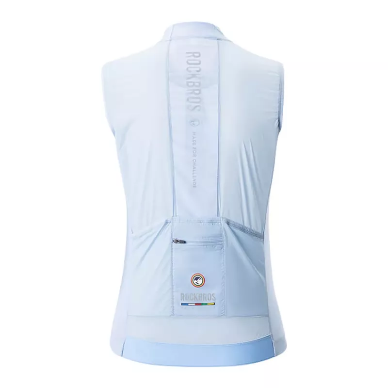 ROCKBROS TLMJ003 ROAD TO SKY Chaleco de ciclismo para mujer, ligero, transpirable, talla L, azul