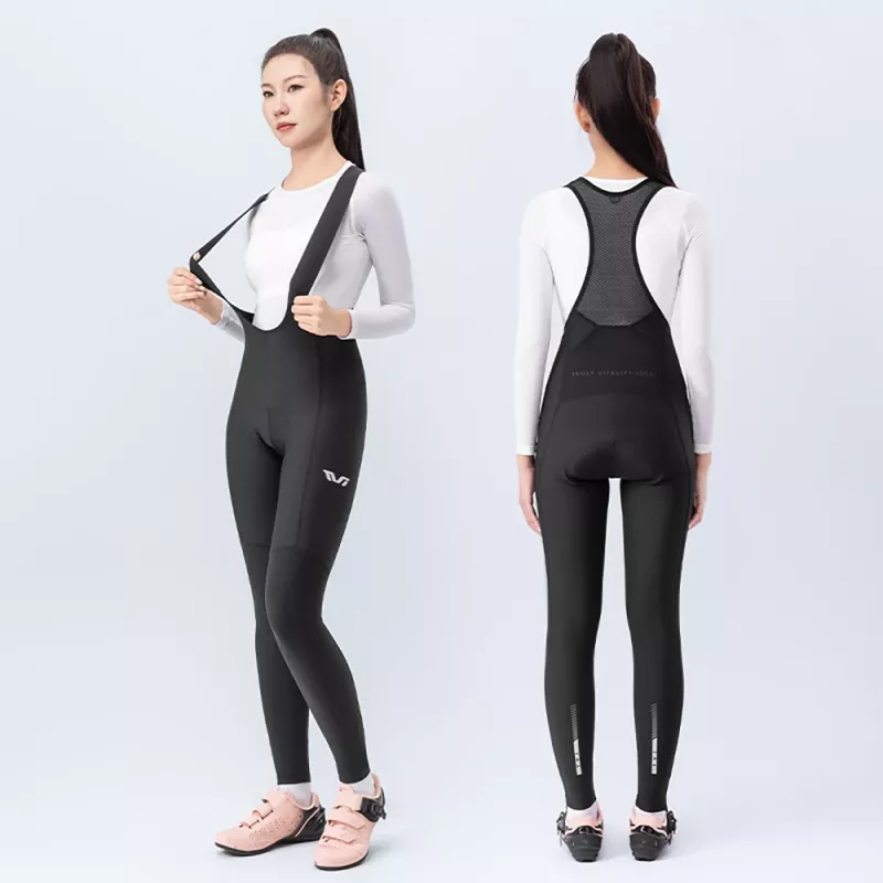 ROCKBROS culote de ciclismo mujer con tirantes YDCK005 TVI con badana, negro, talla L