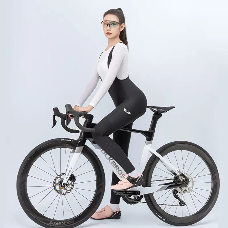 ROCKBROS culote de ciclismo mujer con tirantes YDCK005 TVI con badana, negro, talla L