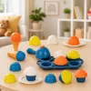 LEAN TOYS Set ecológico de madera para hacer helados para niños 26 piezas