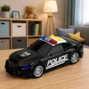 LEAN TOYS Coche de policía con luz y sonido, negro, escala 1:32