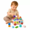 LEAN TOYS Juguete educativo Montessori de madera clasificador con ruedas formas y números