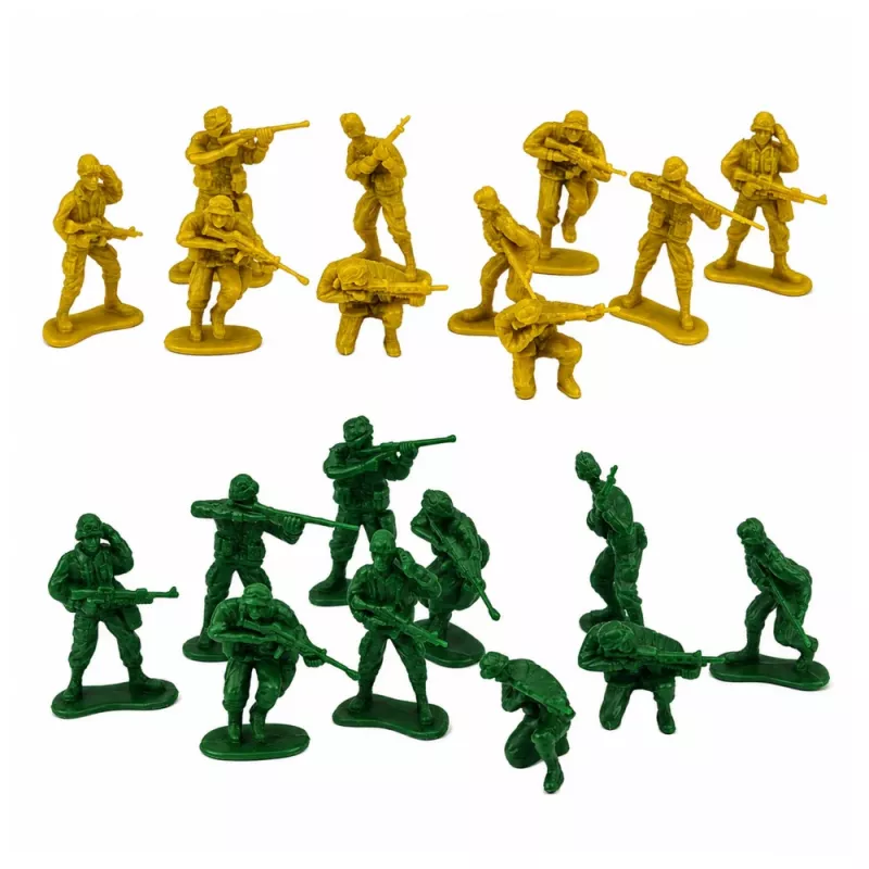 LEAN TOYS Set militar soldados vehículos base militar torre figuras 46 piezas