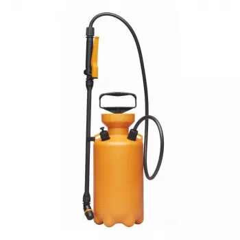 FISKARS pulverizador a presión 5L pulverizador manual de jardín con boquilla ajustable, correa de hombro y válvula de alivio de presión