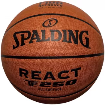 Spalding React TF-250 balón de baloncesto aprobado por FIBA, talla 7, cuero compuesto de alto rendimiento, indoor/outdoor
