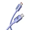 Baseus cable de carga rápida y datos USB-C a USB-C Crystal Shine 100W PD, 1,2 m, lila