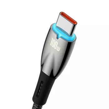 Baseus Glimmer cable USB-A a USB-C 100W 1m negro