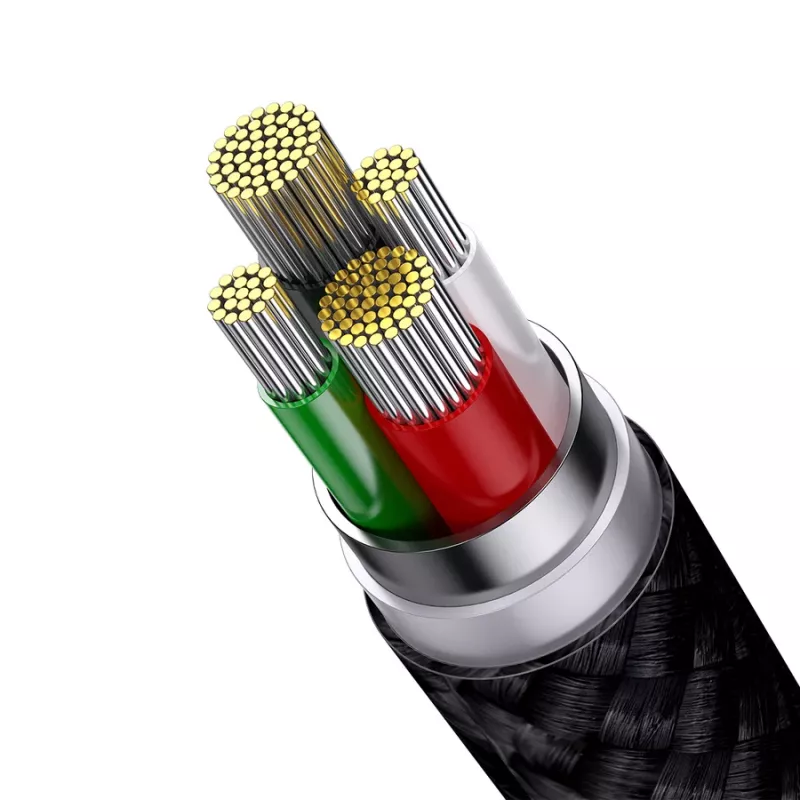 Baseus StarSpeed cable de carga múltiple USB 3 en 1 USB-C + Micro USB + Lightning 3.5A 1,2m negro