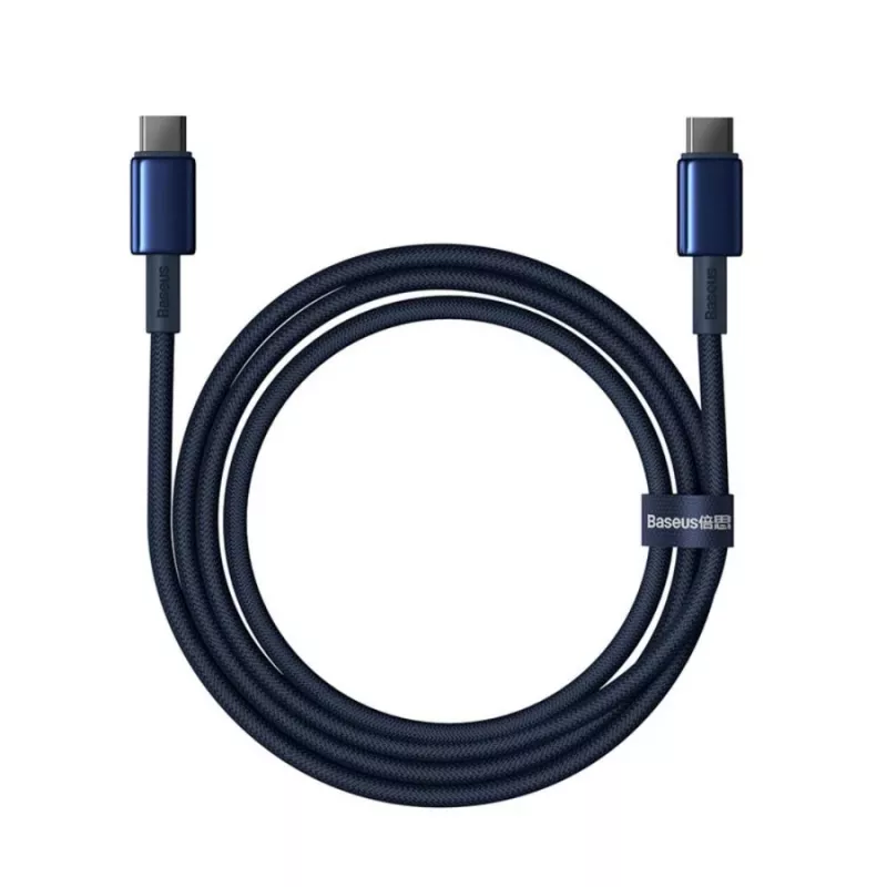 Baseus Tungsten Gold cable USB-C a USB-C 100W PD 1m azul