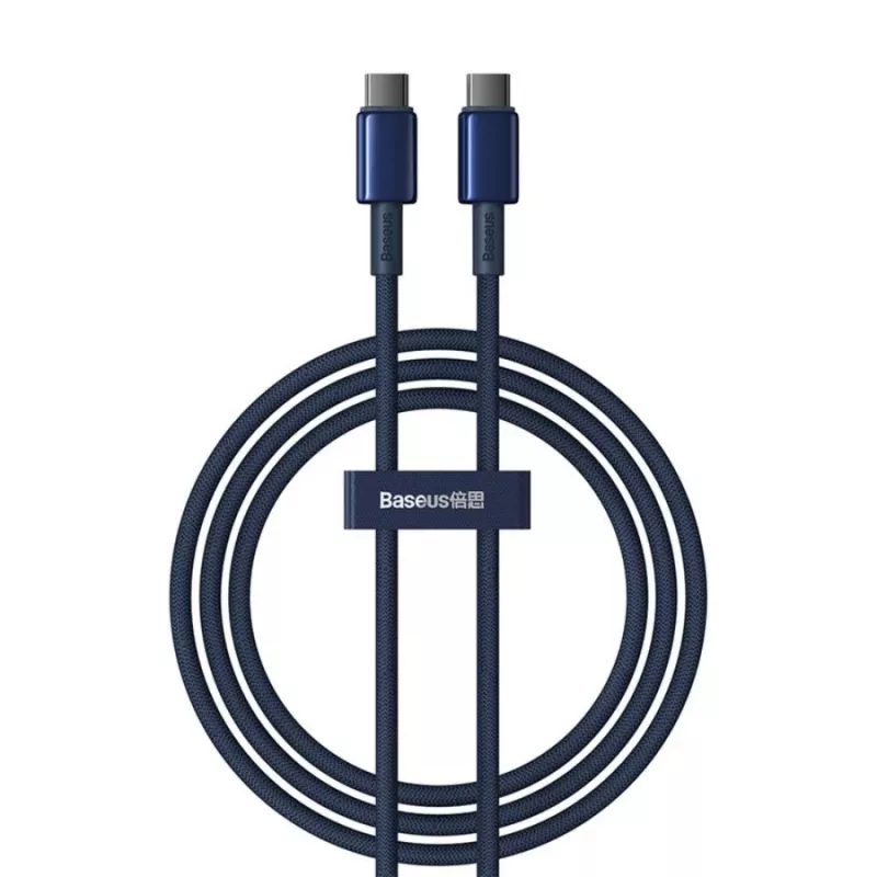 Baseus Tungsten Gold cable USB-C a USB-C 100W PD 1m azul