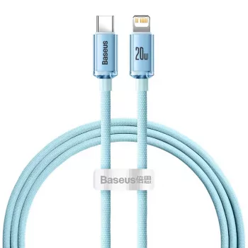 Baseus Crystal Shine cable USB-C a Lightning 20W, 1,2m, azul