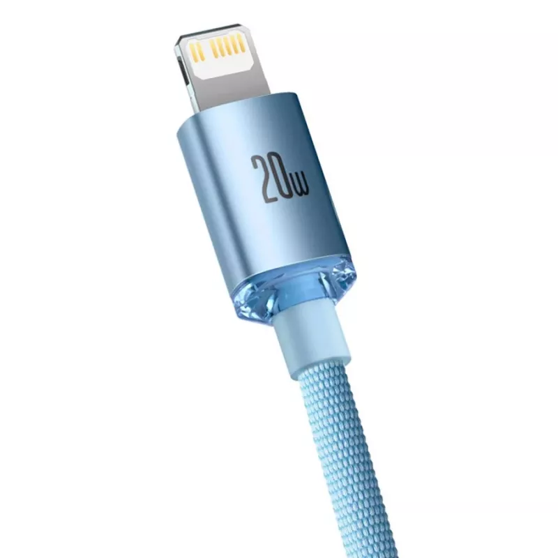 Baseus Crystal Shine cable USB-C a Lightning 20W, 1,2m, azul