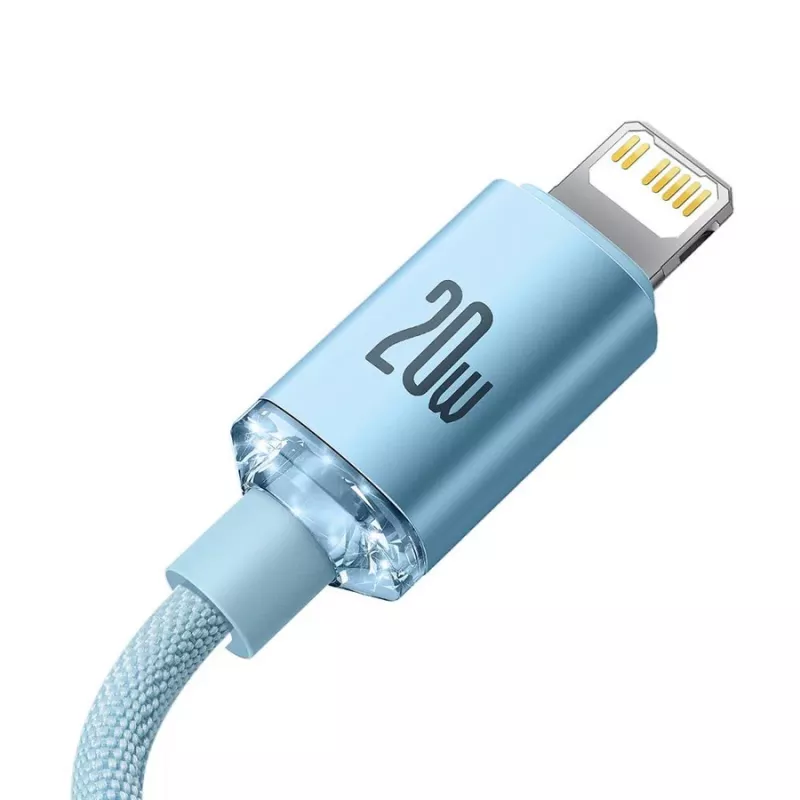 Baseus Crystal Shine cable USB-C a Lightning 20W, 1,2m, azul