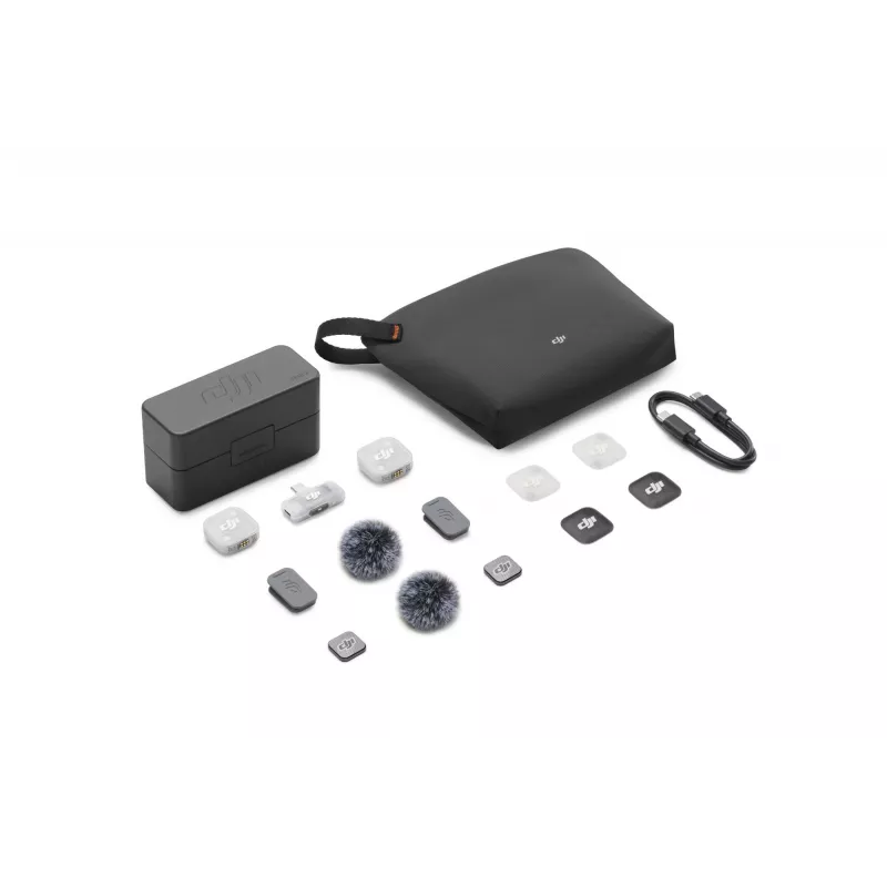DJI Mic Mini 2 Sistema de micrófono inalámbrico (2 TX + 1 Mobile RX + estuche de carga), blanco