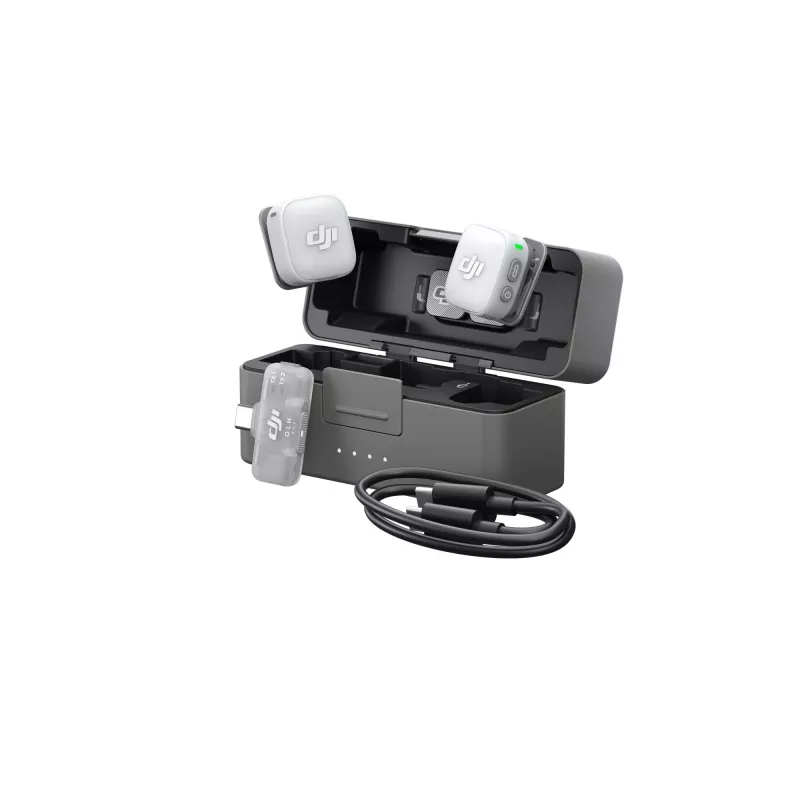DJI Mic Mini 2 Sistema de micrófono inalámbrico (2 TX + 1 Mobile RX + estuche de carga), blanco