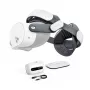 BOBOVR M3 Pro+ Correa de cabeza con batería de 6500 mAh y estación de carga para Meta Quest 3/3S - blanco