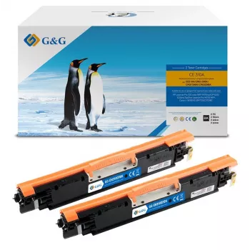 G&G Tóner sustituto HP 126A/ CE310AD Canon 729BK 2 unidades