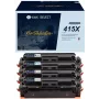 Pack de 4 tóneres de alto rendimiento compatibles G&G GS-H415X-4P para HP 415X (Negro, Cian, Magenta, Amarillo)
