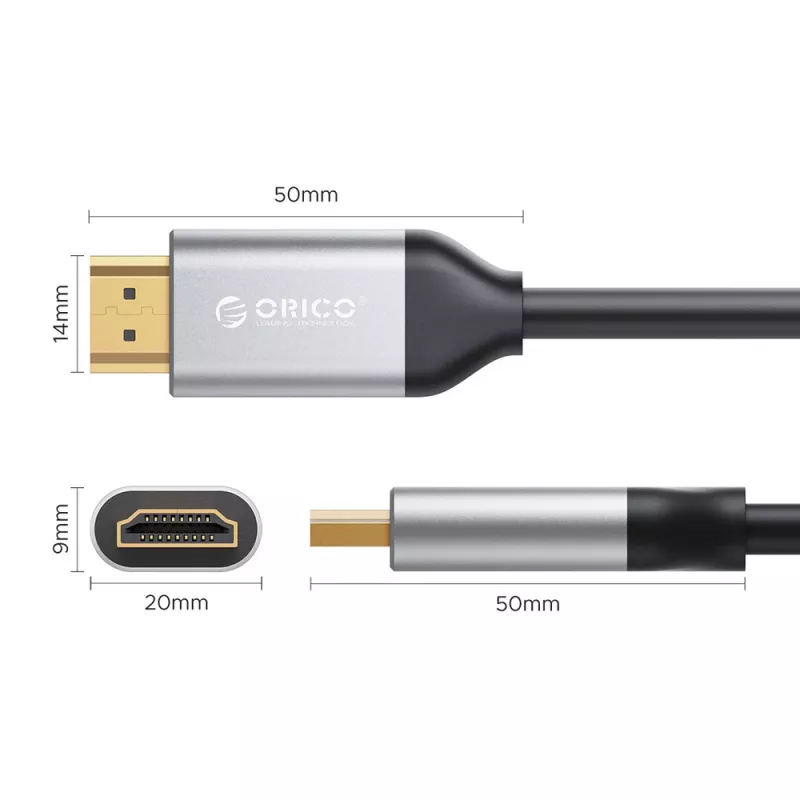 Cable HDMI 2.0 ORICO H4Y1 5m Negro 4K 60Hz 18Gbps conectores dorados