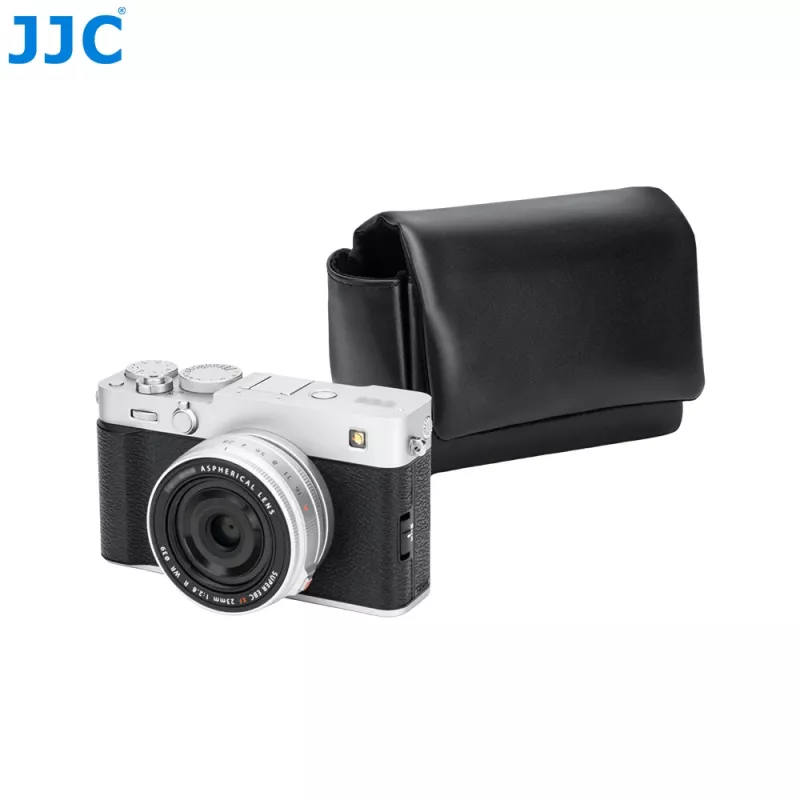 Funda de cámara de piel PU negra JJC CL-M para Fujifilm X100VI, X100V, X-E5 y Canon V1
