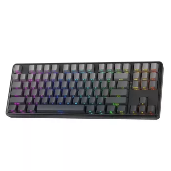 Teclado gaming mecánico Redragon StarBlade K707SP-RGB-PRO, switches rojos, RGB por tecla, formato completo, USB con cable, reposamuñecas extraíble, Negro