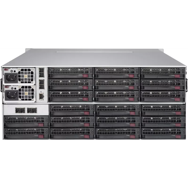 Supermicro CSE-847E2C-R1K23JBOD carcasa de almacenamiento JBOD 4U 44 bahías (SAS3/SATA3, 1230W redundante, Negro)